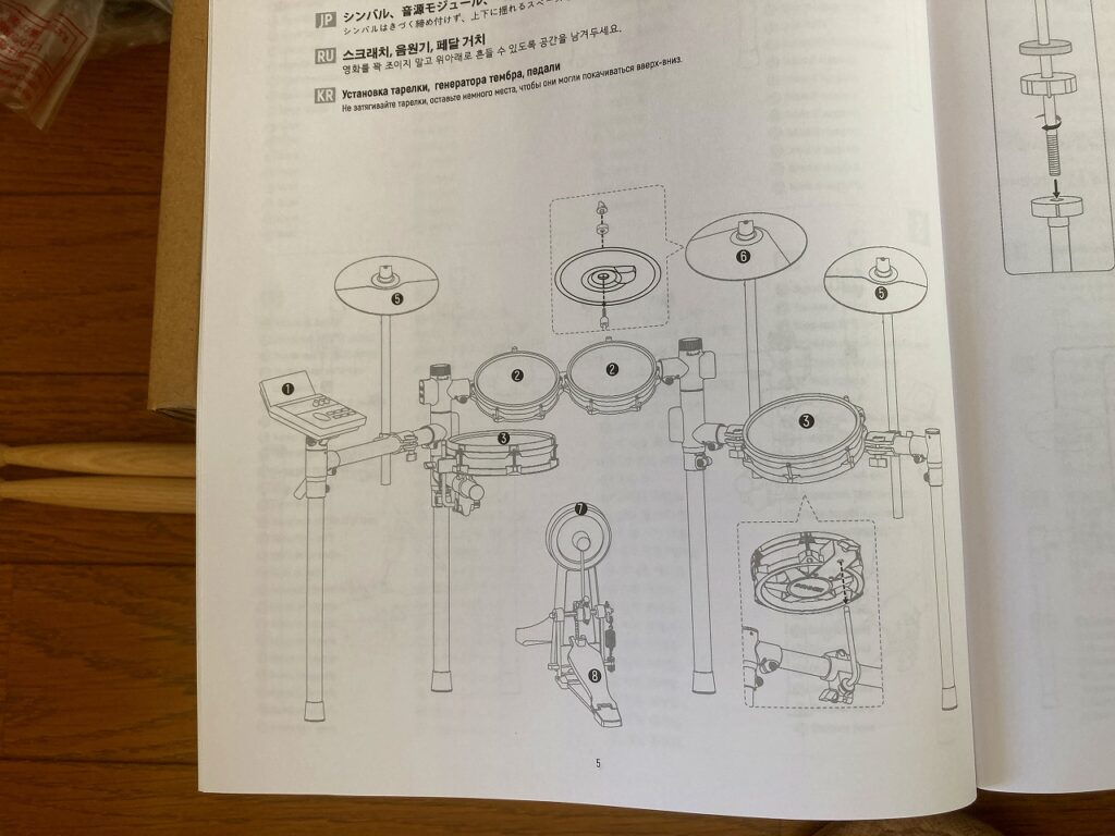 ドナー(Donner)の電子ドラムGrooveUltraSC説明書